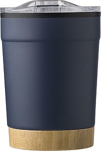 Termohrnek 300ml, s bambusovým dnem, modrý