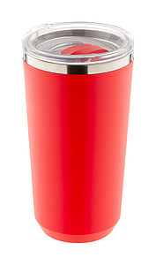Termohrnek 500ml, nerez, plast, červený