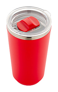 Termohrnek 500ml, nerez, plast, červený