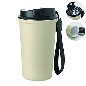 Termohrnek recyklovaný, 400 ml, béžová