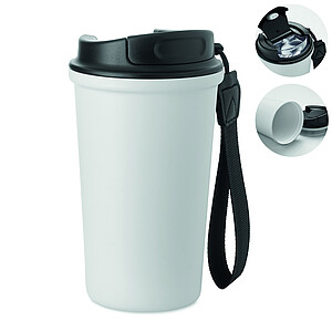 Termohrnek recyklovaný, 400 ml, bílá