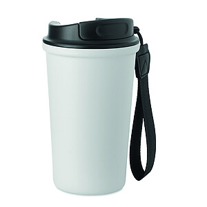 Termohrnek recyklovaný, 400 ml, bílá