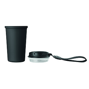 Termohrnek recyklovaný, 400 ml, černá