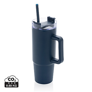 Termohrnek s brčkem na pití, 750 ml, námořní modrá