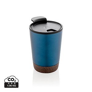 Termohrnek s korkovým dnem, 300ml, modrý