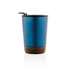 Termohrnek s korkovým dnem, 300ml, modrý