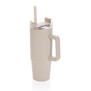 Termohrnek s madlem 900ml z RCS recyklovaného plastu, krémová