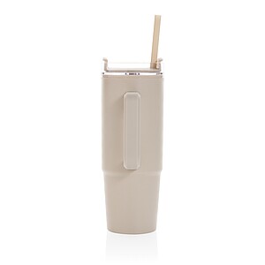 Termohrnek s madlem 900ml z RCS recyklovaného plastu, krémová