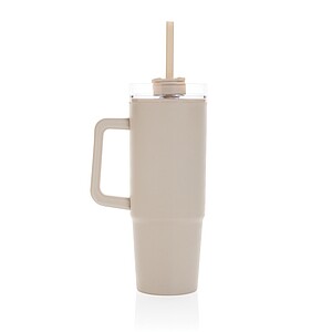 Termohrnek s madlem 900ml z RCS recyklovaného plastu, krémová