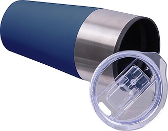 Termohrnek s plastovým vnitřkem 600 ml, tmavě modrá