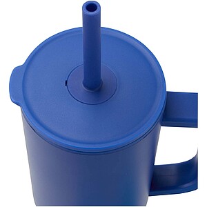 Termohrnek se silikonovým brčkem 900ml, královská modrá