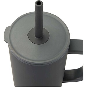 Termohrnek se silikonovým brčkem 900ml, šedá