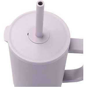 Termohrnek se silikonovým brčkem 900ml, světle fialová
