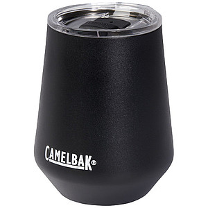Termohrnek z nerezu s plastovým víčkem, 350ml, černý