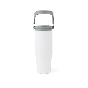 Termolahev z RCS recyklované nerezové oceli 880ml, bílá/šedá