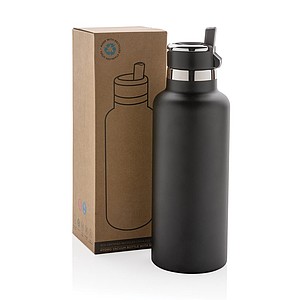 Termoláhev z recyklované oceli, objem 600 ml, černá