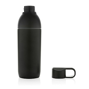 Termoska z recyklované oceli, objem 540 ml, černá