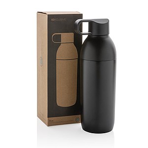 Termoska z recyklované oceli, objem 540 ml, černá