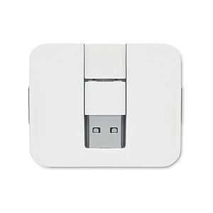 TOGAR Plastový čtyřportový USB rozbočovač, bílá
