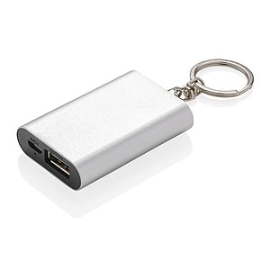 TORMA Praktická malá powerbanka s kapacitou 1 000 mAh, strieborná