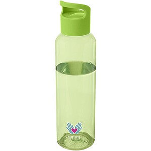 Transparentní láhev na pití, 650ml, recyklovaný plast, zelená