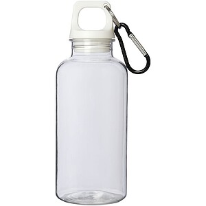 Transparentní láhev na pití s karabinou, 400ml, bílá