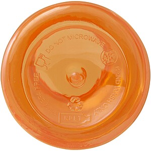 Transparentní láhev na pití s karabinou, 400ml, oranžová