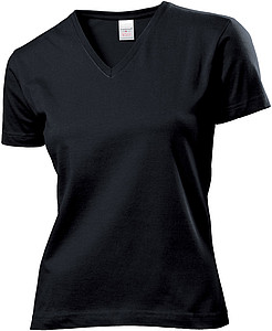 Tričko STEDMAN CLASSIC V-NECK WOMEN černá M - dámská trička s vlastním potiskem
