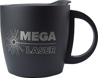 TRIMO Dvoustěnný nerezový termohrnek s víčekm, objem 350ml, černá