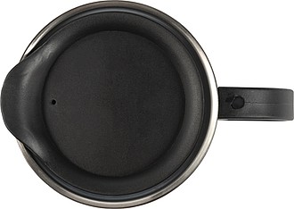 TRIMO Dvoustěnný nerezový termohrnek s víčekm, objem 350ml, černá