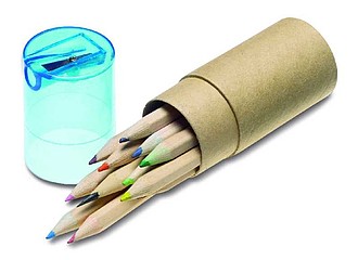 Tuba s 12 pastelkami a strúhadlom, červená