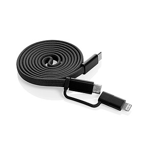 Ultra tenký magnetický nabíjecí kabel 60W 2 v 1, černá
