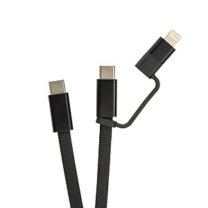 Ultra tenký magnetický nabíjecí kabel 60W 2 v 1, černá