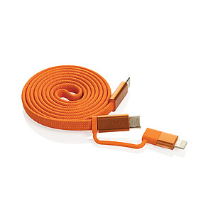 Ultra tenký magnetický nabíjecí kabel 60W 2 v 1, oranžová