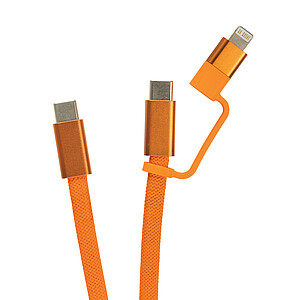 Ultra tenký magnetický nabíjecí kabel 60W 2 v 1, oranžová