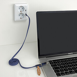 Ultra tenký magnetický nabíjecí kabel 60W 2 v 1, tmavě modrá