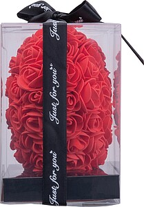 Umělé růže ve tvaru srdce, červená