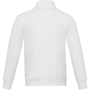 Unisex celorozepínací svetr z recyklované bavlny i polyesteru, ELEVATE GALENA, bílá, vel. L