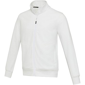 Unisex celorozepínací svetr z recyklované bavlny i polyesteru, ELEVATE GALENA, bílá, vel. XS