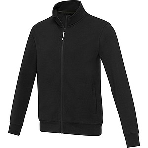 Unisex celorozepínací svetr z recyklované bavlny i polyesteru, ELEVATE GALENA, černá, vel. L