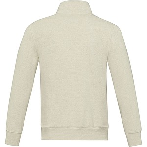 Unisex celorozepínací svetr z recyklované bavlny i polyesteru, ELEVATE GALENA, krémová, vel. L