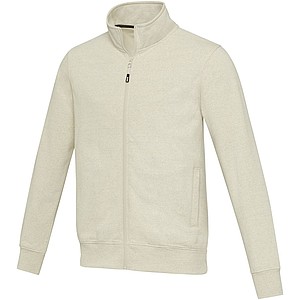 Unisex celorozepínací svetr z recyklované bavlny i polyesteru, ELEVATE GALENA, krémová, vel. XS