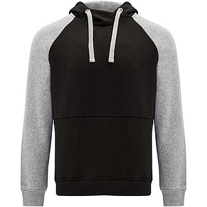 Unisex dvoubarevná mikina ROLY BADET, černá/šedá 3XL