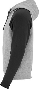 Unisex dvoubarevná mikina ROLY BADET, šedá/černá XS