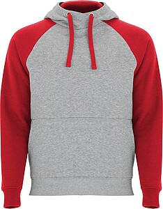 Unisex dvoubarevná mikina ROLY BADET, šedá/červená, XS