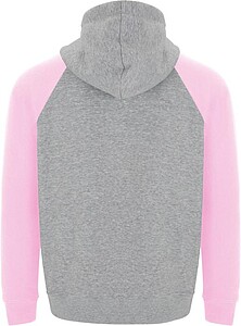 Unisex dvoubarevná mikina ROLY BADET, šedá/růžová XS