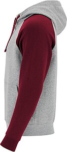 Unisex dvoubarevná mikina ROLY BADET, šedá/vínová XS