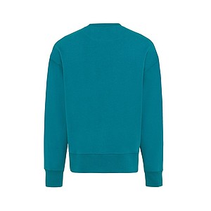 Unisex mikina Iqoniq Kruger z recyklované bavlny, tyrkysová, L