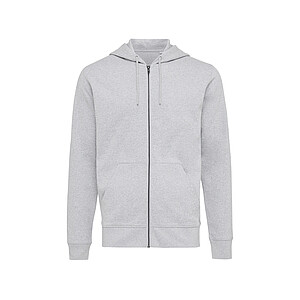 Unisex mikina na zips s kapucňou Iqoniq Abisko, svetlo sivá, veľkosť XXS