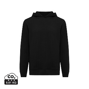 Unisex mikina s kapucí a bočními kapsami Iqoniq Yengo, černá, velikost L